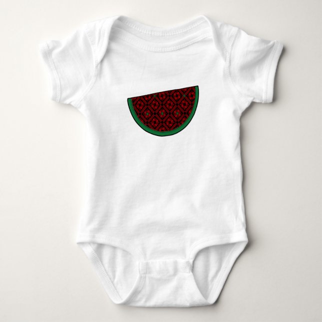 Palestine watermelon Embroidery red tatreez Baby Strampler (Vorderseite)