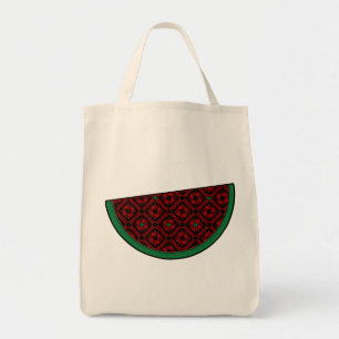 Palestine watermelon Embroidery red tatreez Tragetasche