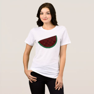 Palestine watermelon Embroidery red tatreez Tri-Blend Shirt