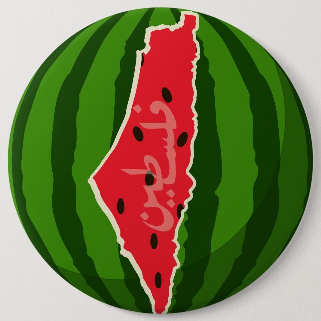 Palestine Watermelon Flag Map Freie Palästinenser. Button (Vorderseite)