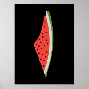 Palestine Watermelon Flag Map Freie Palästinenser. Poster