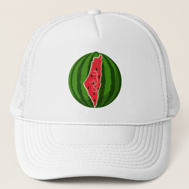 Palestine Watermelon Flag Map Freie Palästinenser. Truckerkappe (Vorderseite)