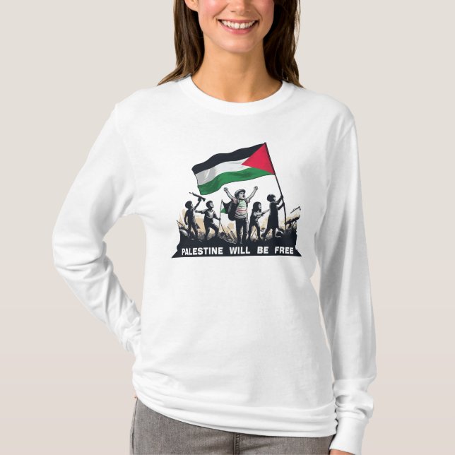 palestine wird frei, Palästina, Palästina-Flagge T-Shirt (Vorderseite)