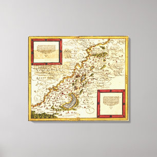 PalestinePanoramic MapPalestine 3 Leinwanddruck