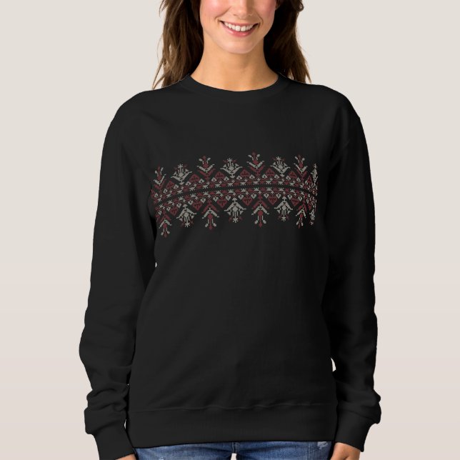 Palestinian Jordanian Tatreez embroidery pattern#5 Sweatshirt (Vorderseite)
