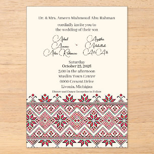 Palestinien Tatreez 2 Mer Acrylique. Invitation