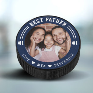 Palet De Hockey #1 Meilleur Père Conserver photo Photo et noms per