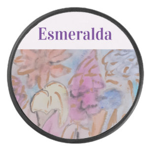 Palet De Hockey Abstrait Pastel Floral Personnalisé