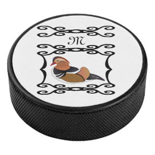 Palet De Hockey Adorable Mandarin Canard Monogramme de dessin