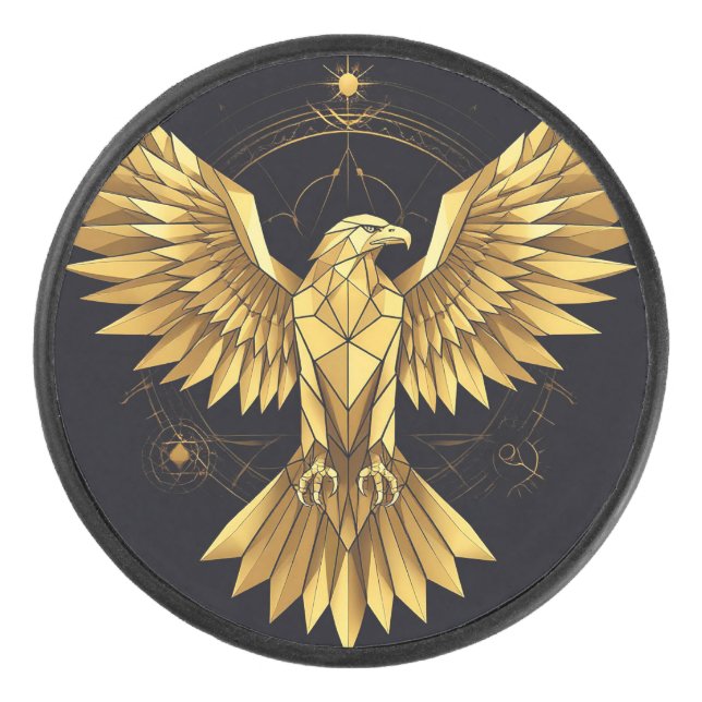 Palet De Hockey Aigle géométrique doré (Devant)