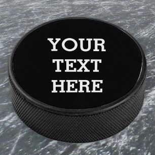 Palet De Hockey Ajouter votre propre texte personnalisé ici noir e