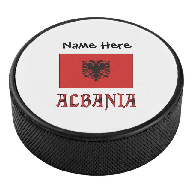 Palet De Hockey Albanie et drapeau albanais avec votre nom Hockey  (3/4/2016 12:00:00 AM)