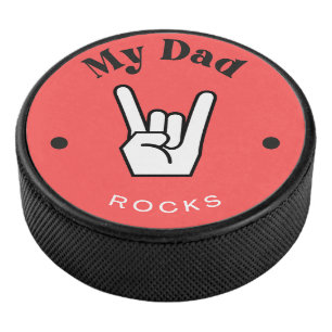 Palet De Hockey Amusant ! Puck - Mon Papa ROCHE !