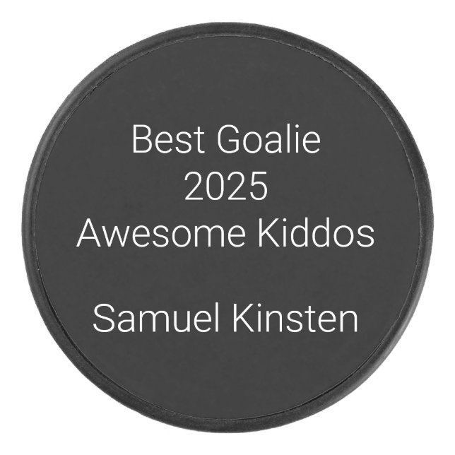 Palet De Hockey Award in Black & White:  (Devant)