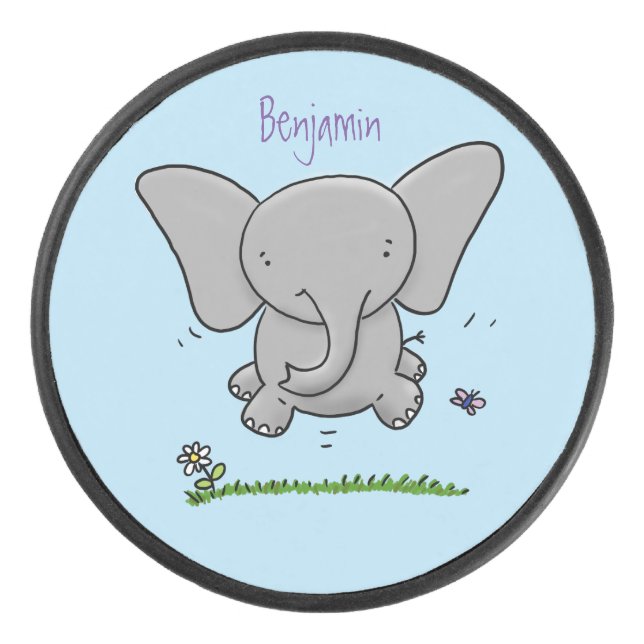 Palet De Hockey Belle adorable dessin d'éléphant bébé (Devant)