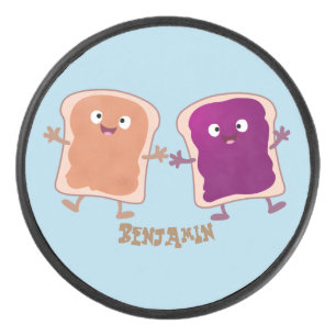 Palet De Hockey Beurre d'arachide mignonne et caricature sandwich