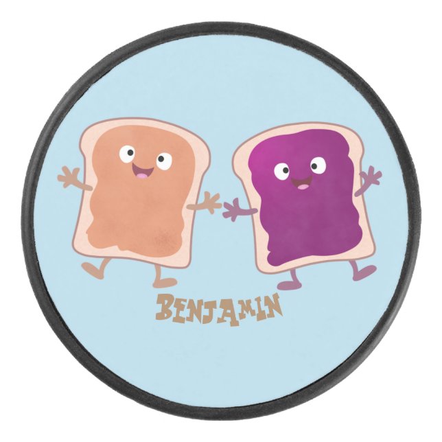 Palet De Hockey Beurre d'arachide mignonne et caricature sandwich  (Devant)