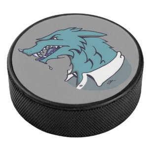 Palet De Hockey Bleu-loup-garou gris