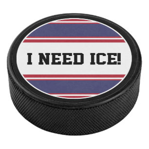 Palet De Hockey Bouton rond - Grilles bleu rouge blanc