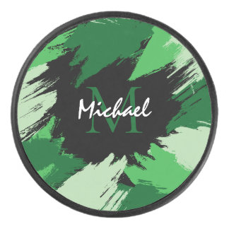 Palet De Hockey Brosse nuances de nom vert avec monogramme
