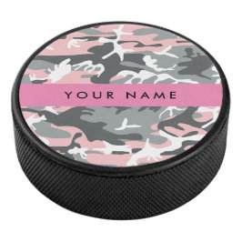 Palet De Hockey Camouflage rose et gris Votre nom Personnalisez