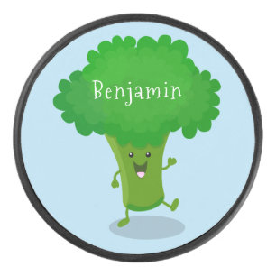 Palet De Hockey Caricature de brocoli dansant Cute kawaii