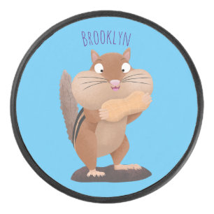 Palet De Hockey Caricature de chipmunk à grosses joues mignonnes
