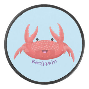 Palet De Hockey Caricature de crabe rouge cuite