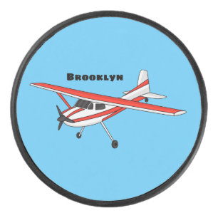 Palet De Hockey Caricature de l'avion à train de vélo