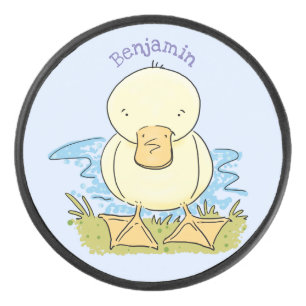 Palet De Hockey Caricature jaune mignon pour canard bébé