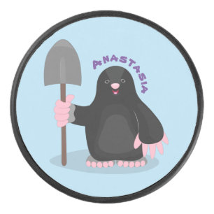 Palet De Hockey Caricature mole joyeux