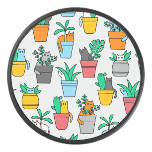 Palet De Hockey Chats dans les pots à fleurs