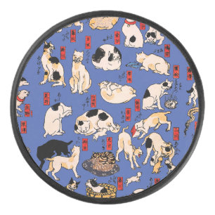 Palet De Hockey chats japonais Ukiyo-e Funny kitty