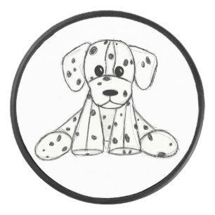 Palet De Hockey Chien en dalmate dessin simple noir