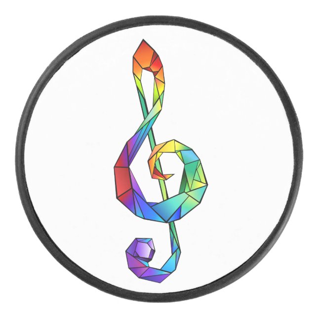 Palet De Hockey Clé de musique arc-en-ciel (Devant)