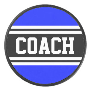 Palet De Hockey COACH Athlétique Bleu Royal Noir Blanc Rayures