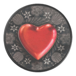 Palet De Hockey Coeur floral romantique Valentine Love