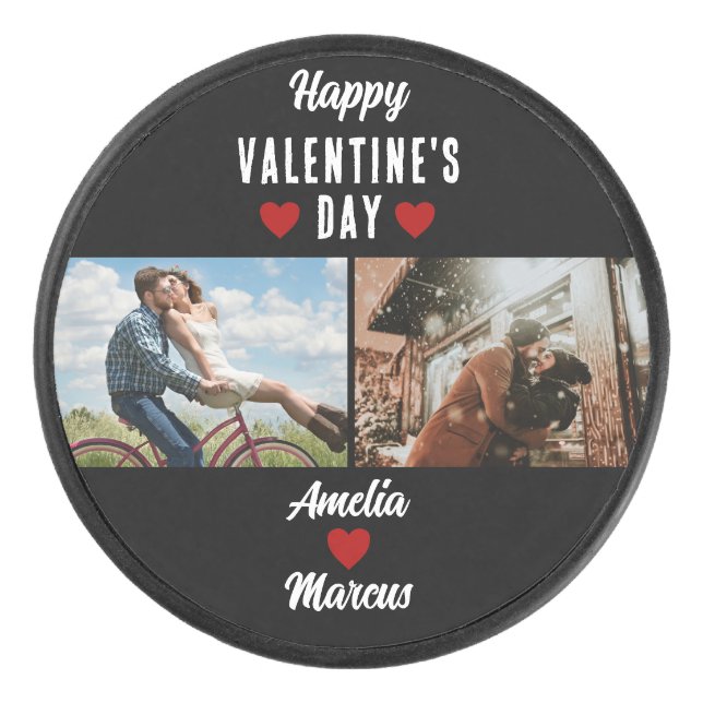 Palet De Hockey Coeur Heureuse Sainte-Valentin 2 Photos (Devant)
