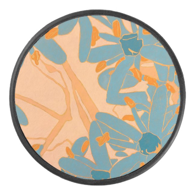 Palet De Hockey Contemporary Leaf Design in Peach (Devant)