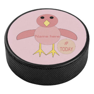 Palet De Hockey Coutume Rose Anniversaire Fille Chick Hockey Puck
