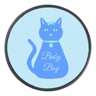 Palet De Hockey Cute Blue Baby Boy Chat Personnalisé