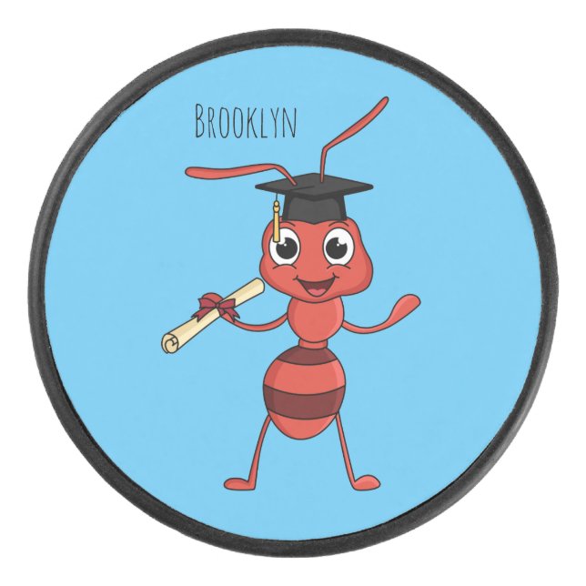 Palet De Hockey Cute happy red ant cartoon  (Devant)