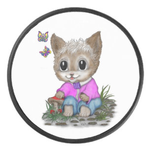 Palet De Hockey Cute Kitty Chat et Papillon