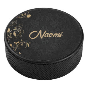 Palet De Hockey Damas florales noir et or