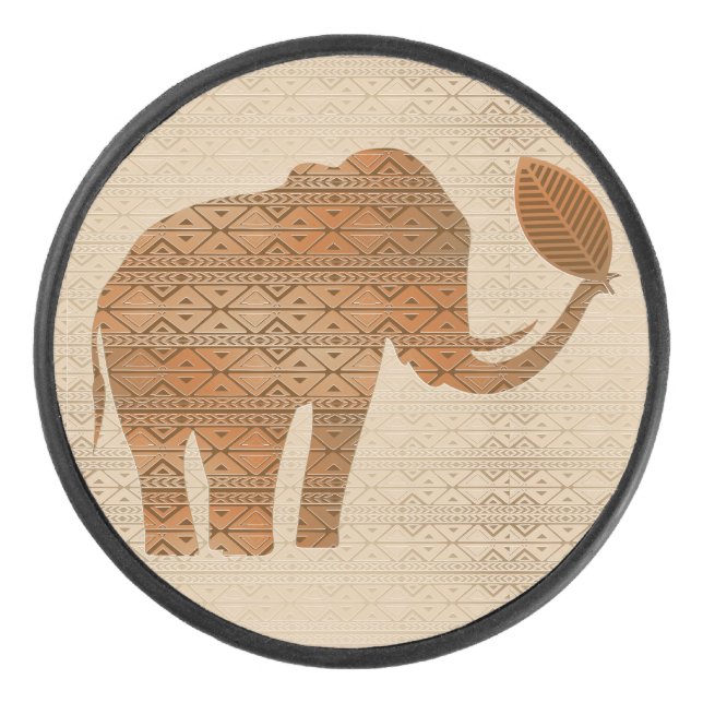 Palet De Hockey Design d'art tribal des éléphants (Devant)