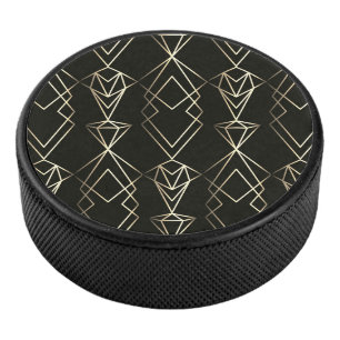 Palet De Hockey Design rétro classique en noir et or