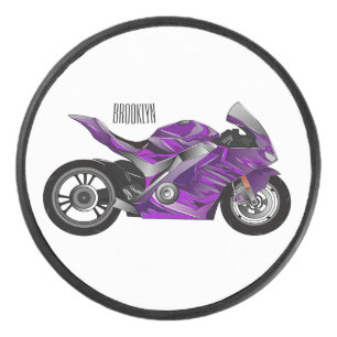 Palet De Hockey Dessin de moto de sport violet