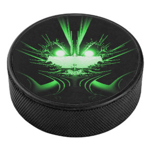 Palet De Hockey Dragon Alien Vert aux Yeux Brûlants