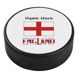 Palet De Hockey Drapeau anglais d'Angleterre Personnalisation noir