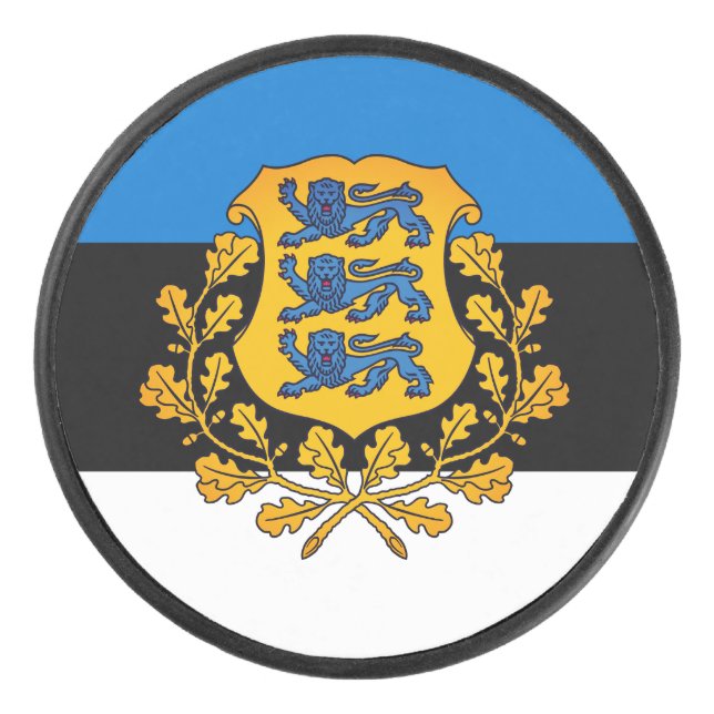Palet De Hockey Drapeau/armoiries de l'Estonie (Devant)